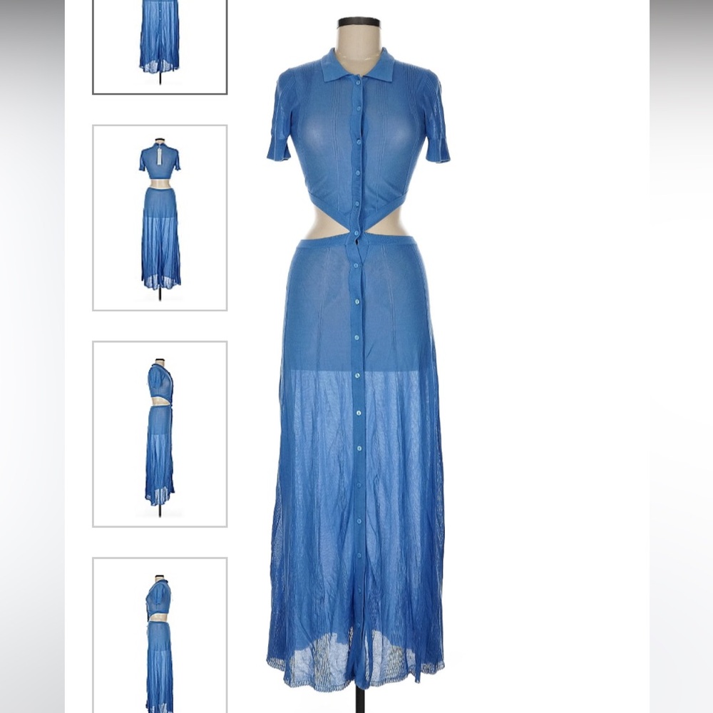 DEVON WINDSOR Blue Sheer Maxi Dress